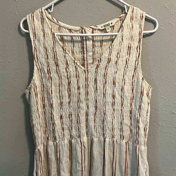 Fat Face Rust and‎ Cream Striped Sleeveless Midi Sundress - Picture 2 of 9